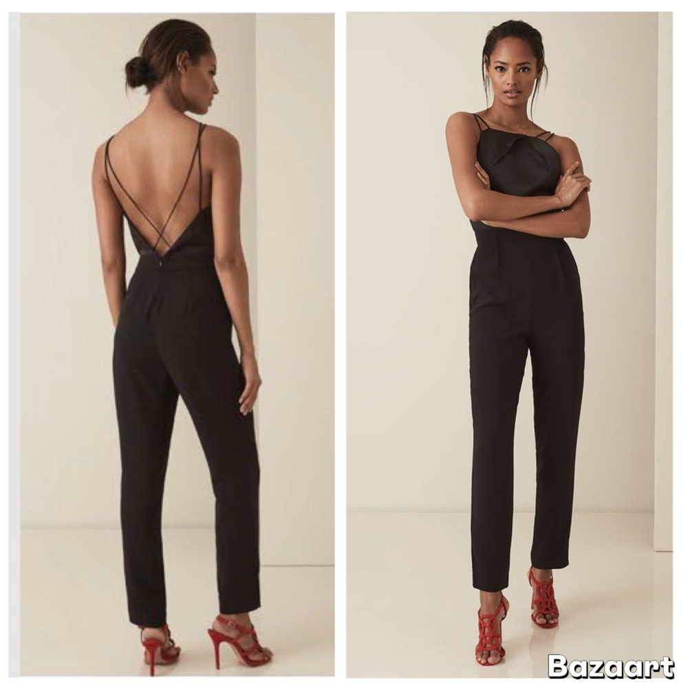 REISS ROSALIE‎ STRAPPY CROSS BACK JUMPSUIT SIZE:6